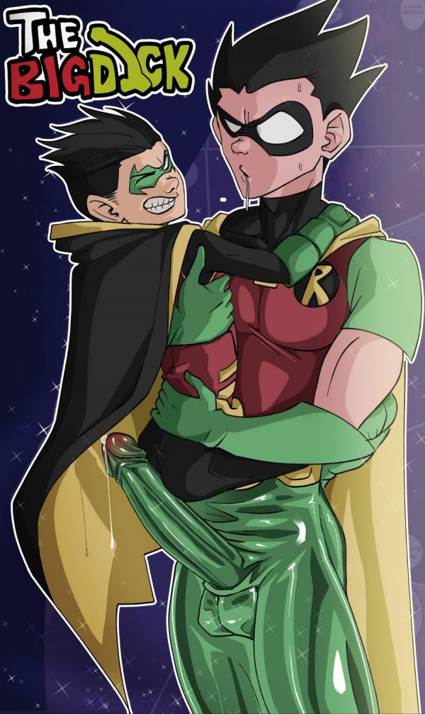 Dick Grayson and Damian Wayne Robin Teen Titans comic